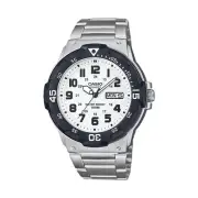 Casio Men's Stainless Steel Water-Resistant Analog Watch with White Dial -