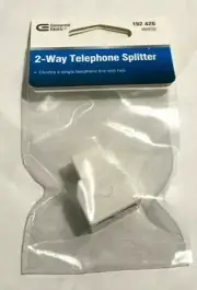 (NEW) RJ11 2-Way Phone Line Splitter Y Adapter 6P4C 1F-2F White