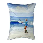 Betsy Drake Surf Fishing Extra Large Zippered Indoor Outdoor Pillow 20x24