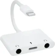 Iphone Headphone Adapter, 3 in 1 Lightning to Dual 3.5Mm Iphone Headphone Jack A