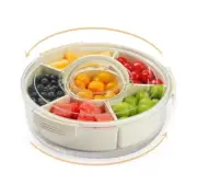 Creative Turntable Storage Organizer Rotating Snack Tray Serving Tray with Lid