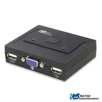 在飛比找Yahoo!奇摩拍賣優惠-日本RATOC 2-Port VGA USB電腦KVM切換器