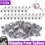100x Brooch Backs 20mm Safety Bar Pins Craft Catch Badge Fasteners DIY Jewellery