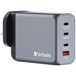 Verbatim 4 輸出 200W PD 3.0 &amp; QC 3.0 GAN 充電器 32210 香港行貨