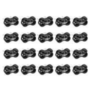20Pcs Alloy Spring Cord Lock Ends Toggle for Shoelaces Black 15.6x9.4mm