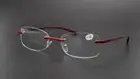 Mens Rimless Bifocal Reading Glasses Metal Readers Rectangle 1.0 1.5 2.0 2.5 3.0
