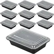 10 PCS Meal Prep Containers, Reusable Plastic Food Storage Containers with Lids, BPA Free, Microwave Safe, Disposable Containers for Bento Box, Single Compartment Food Storage Trays for Lunch (1000ML)