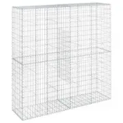 Gabion Basket with Cover 200x50x200cm Iron Wire Wall Cage Fence Fencing