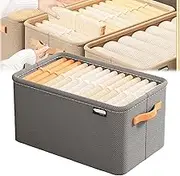 Cation Multi-Functional Folding Wardrobe, Ultra Space Clothes Drawer Organizer Closet, Foldable Wardrobe Storage Box With Handle, For Jean Sweater Shirt Pants Underwear Bra, Clothes Storage Bins(Gray-