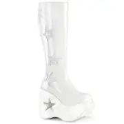 DYNAMITE-218 White Patent-White Multi Glitter