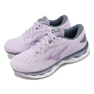 【MIZUNO 美津濃】慢跑鞋 Wave Sky 6 女鞋 紫 白 路跑 頂級回彈 ENERZY CORE中底 美津濃(J1GD2202-72)