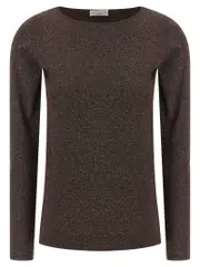 [Brunello Cucinelli] Brunello Cucinelli-Lurex Sweater Maglioni Marrone-Donna M