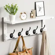 Wall Hooks with Shelf, Coat Rack Wall Mount, Shelf with Hook for Coat Backpack K