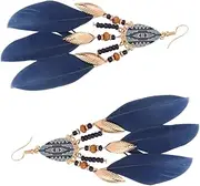 [LIFKOME] 1 Pair Leaf Earrings Earrings Earings for Women Hoop Earrings for Boho Decor Boho Earrings Tassel Trim Miss Artificial Vintage White Accessories