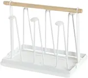 LIGHTAOTAO 1Pc Draining Rack for Saving Cup Stand with Tray White Cup Hanging Holder Practical Design for Organized Storage for Home Use