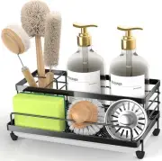 Cisily Black Sponge Holder for Kitchen, Sink Caddy black,