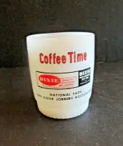Fireking Coffee Time Dixie Fire-King Mug USA Millwork Stacking Cup Vtg