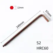 12mm Ball End Hex Key Wrench, L Shaped Long Arm S2 Steel Repairing Tool