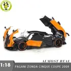 1/18 PAGANI ZONDA Cinque Coupe 2009 Orange Almost Real Diecast Model Car