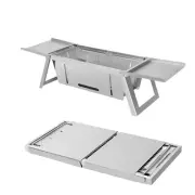 NNEOBA Stainless Steel Folding Charcoal Barbecue Stove BBQ Grill Rack Silver