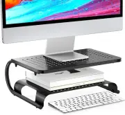 Monitor Stand Riser, Computer Desktop Stand Riser Holder, Vented Metal 2 Tier De