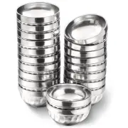 20 Pack Stainless Steel Bowls 4.5 Inches Metal Double Walled Small Insulated ...