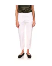 Sanctuary Women's Brilliant White Flat Front Mid-Rise Cropped Cargo Pants Sz 32