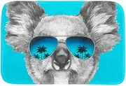 EGGDIOQ Doormats Koala Wearing Sunglasses Custom Print Bathroom Mat Waterproof Fabric Kitchen Entrance Rug, 23.6 x 15.7in