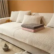 2024 Sectional Sofa Couch Covers, Thickened Sofa Cushion Anti-Slip Cushion for Dogs Cats Pet, Furniture Protector (Color : White, Size : 90x240cm/35.4x95in)
