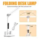 USB Rechargeable LED Desk Lamp Dimmable Touch Clock Date Study Reading Light