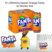 European FANTA Orange Soda Soft Drink- 6pack 330ml/each With FANTA Sticker
