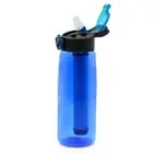 650ML Leak-Proof Sports Water Bottle Drinking Water Filter Bottle (Blue)