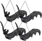 ibasenice 4pcs Realistic Bat Pendants for Halloween Decorations Hanging Props Spooky Atmosphere for Horror Parties Haunted Houses Reusable Bat Props
