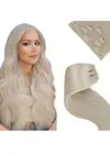 Clip In Hair Extensions 100% Human Hair Double Weft Thick Full Head Blonde