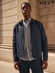Navy Blue Stripe Formal Shacket (N54951) | $107