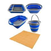 Kings Collapsible Sink 10L Bucket Laundry Basket Dish Rack + Mesh Flooring 3mx3m