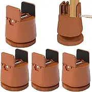 MEEQIAO Adjustable Bed Riser, Furniture Raiser with Screw Clamp, 4 Inch Heavy Duty Chair Risers, Pack of 4, 0.8-1.6 Inch Wide Square & Round Chair Leg