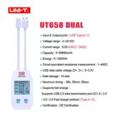 UNI-T Digital USB Tester Power Capacity Volt Amp Energy Detector Meter UT658DUAL