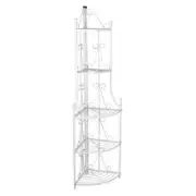 Corner Garden Plant Stand Outdoor Flower Pot Display Storage Shelf Rack White