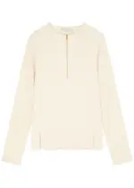 Stella Mccartney Arlesa Half-zip Stretch-crepe top - Off White - 40 (UK8 / S) 40 (UK8 / S)