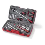 Teng Tools 44 Piece 1/2" Drive Metric SAE Socket & Accessory Set T1244
