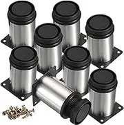 6 Inch / 15cm Metal Furniture Legs, Btowin VCF 8Pcs Round Adjustable Stainless Steel Furniture Feet DIY Replacement Support Leg for Table Cabinet Kitchen TV Stand Desk