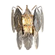 LumenSphere Veil 2-Light Wall Light - Gold Finish, Smoke and Clear Crystal, Iron Frame, G9 Base