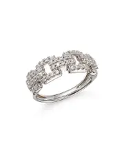 Bloomingdale's Fine Collection Diamond Pave Square Link Statement Ring in 14K White Gold, 0.5 ct. t. w.