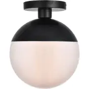 Living District LD6062BK Eclipse 1 Light 10 inch Black Flush Mount Ceiling Light