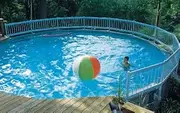 Vinyl Works 24-Inch White Economy Resin Above-Ground Pool Fence Base Kit A - 8 Sections