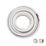 VEVOR 15240mm Mini Split Line Set, 6.4 & 9.5mm O.D Copper Pipes Tubing and Triple-Layer Insulation, for Mini Split Air Conditioning Refrigerant or Hea
