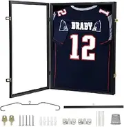 ALSTON Jersey Frame Display Case Lockable Large Sports Jersey Showcase Box, Wall Mounted Display Cabinet Shirts Display Frame Custom Shirt Display Case with Lock, 80*60*4cm