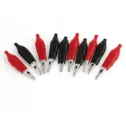 10 Pcs Black Red Insulated Electrical Testing Probe Alligator Test Clips