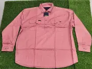 Ringers Western King River Mens Half Button Work Shirt Dusty Rose 4XL New